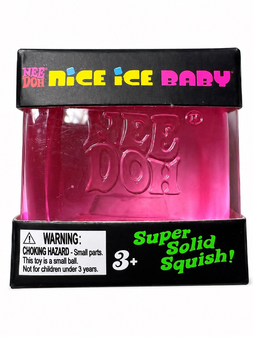 NeeDoh Nice Ice Baby Super Solid Squish in Hot Pink!